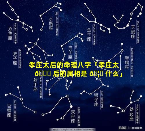 孝庄太后的命理八字「孝庄太 🍁 后的属相是 🦄 什么」